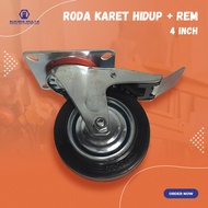 4" Rubber Wheels + Brakes Trolley Wheels Display Case Wheels Cart Wheels