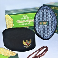 Peci Songkok Kopiah Nasional Hitam Motif Bordir Lambang Garuda Peci Pria Anak Dan Dewasa Motif Terba