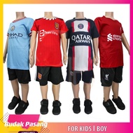 (NEW ARRIVAL 22/23) KIDS BOY SOCCER/ FOOTBALL JERSEY SET 2 IN 1 SHIRT + PANTS (JERSEY BOLA SEPAK BUDAK LELAKI PASANG)BTI