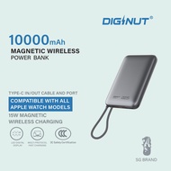 【CCC Certificate】Diginut W-50 Pro 10000mAh Magnetic Wireless Power Bank with Cable – PD 22.5W – Grey