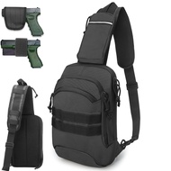 Tactical Sling Chest Bag EDC Shoulder Pack Universl Dual Holster CCW Compact Bags Concealed Carry Ba