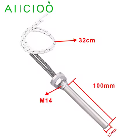 36v/48v/60v/72v DC Cartridge Heater M14 Thread Stainless Steel 304 Solar Water Heating Element 200w/