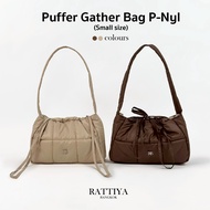 Small Puffer Gather Bag P-Nyl/2 colors Soft Dumpling Shape Leaves Lightweight Shoulder
