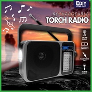 Portable Rechargeable 4 Band Strong Radio + Torchlight AM/FM/SW1/SW2 Receiver Music Player Speaker W