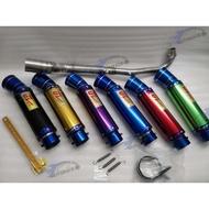 GL RACING EXHAUST NLK TEMBAK BULAN Q75 32-32-44-55MM Y15ZR, SRL110, LC135 4S, 5S, KRISS 110, WAVE125