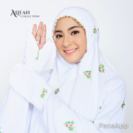 ALIFAH Mukena Terusan Dewasa Putih Terbaru Katun Rayon Jumbo Bahan Adem Bordir Mewah Mukenah Langsungan Lajuran