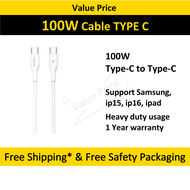 100W 2M PAVAREAL Type c to Type c cable fast charging USB C long cas kabel telefon wayar panjang Hon