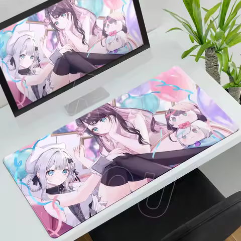 Anime Girl Mouse Pad VTuber Rubber Extended Desktop Mat VSPO Computer Gamer Mousepad PC Desk Accesso