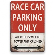 HELLOYOUNG Vintage Race Car Metal Tin Sign Retro Garage Wall Decor