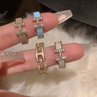 H Letter Ring~Enamel Light Luxury Open Index Finger Ring