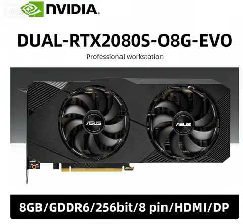 ASUS RTX 2080 SUPER 8GB NVIDIA DUAL RTX2080S O8G EVO GDDR6 256bit graphics card support PCI-E 3.0 HD