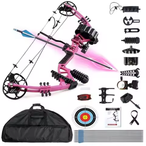 Compound Bow and Arrow Set 15-45 Lbs Draw Weight 18-29 Draw Length Right Handed for Beginner 320 Fps