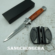 Sangchongcha มีดพับ มีดสปริง Folding knife Italian stiletto knife มีดพับสปริง มีดพก มีดพกเดินป่า มีด