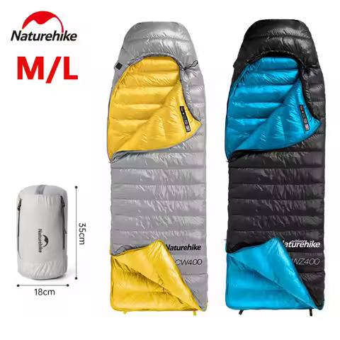 Naturehike CW400 Duck Down Sleeping Bag Winter 650FP Ultralight Camping Hooded Envelope Hiking Thick