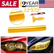 12"x72" Neo Amber Golden Yellow Headlight Taillight Fog Light Vinyl Tint Film