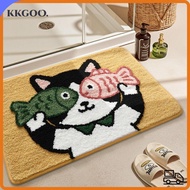 KKGOO Bathroom Rug, Cute Animal Panda Cat Peacock Plush Rug,  Quickly Dry Rubber Backing Anti-Slip D
