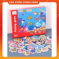 34-piece wooden fishing toy Wooden fishing toy 34-piece fishing toy with 2 fishing rods