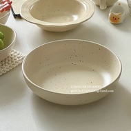 Đĩa Sứ Lớn Phong Cách Cổ Điển INS Deep Dish Pasta Bowl Dĩa Salad Dĩa Tròn Bằng Sứ Không Tráng Men Má