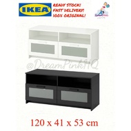 🔥READY STOCK🔥 IKEA BRIMNES TV bench, white black 120x41x53 cm rak tv ikea tv rack ikea tv cabinet ikea