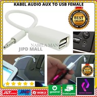 Trs 3.5mm to USB Female Aux Jack Audio Adapter Connector Cable 111108