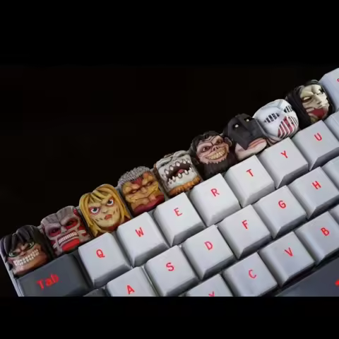 Anime Attack on Titan Eren Jaeger Levi Ackerman Cosplay Keycap Keyboard Cap Cartoon Decoration Kforc