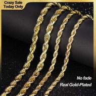 Holylegend14K Gold-Plated Rope Chain Necklace Men Women Style