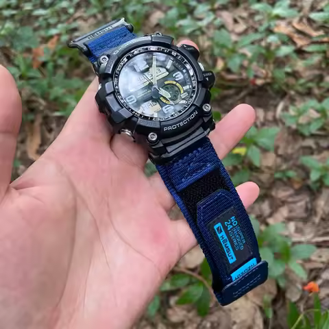 Hemsut Super Rugged Nylon Watch Band for G-Shock GG1000 GWG100 GSG100 Replacement Straps Blue ( NO W