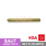 HANGER Bolt LION M8 X 70 YELLOW TV FOOT BOLT/ | CONTENTS 450 PCS