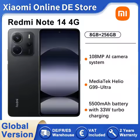 Redmi Note 14 4G smartphone European Version MediaTek Helio G99-Ultra NFC 108MP OIS Camera 6.67 ''AM