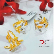 CINCIN DAUN FESYEN 2C EMAS TULEN 916 CINCIN DAUN KARI EMAS 916 CROME SIMPLE FASHION GOLD RING 916