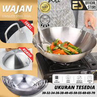 ES Wajan Penggorengan Stainless Tebal Kuali Premium Wajan Nasi Goreng Stainless Steel Kuali Besar Ka