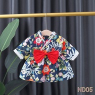Baju Baby Girl Dress 0-4 year old Girls summer dress Korean version children's short-sleeved home cl