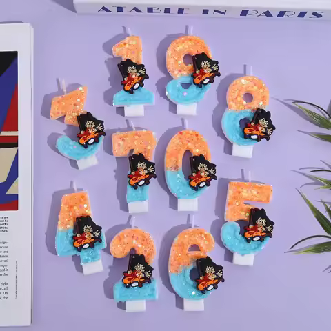 Bandai Dragon Ball Wukong Candle 3D 0-9 Numbers Cartoon Character Party Cake Decorations Birthday Ca