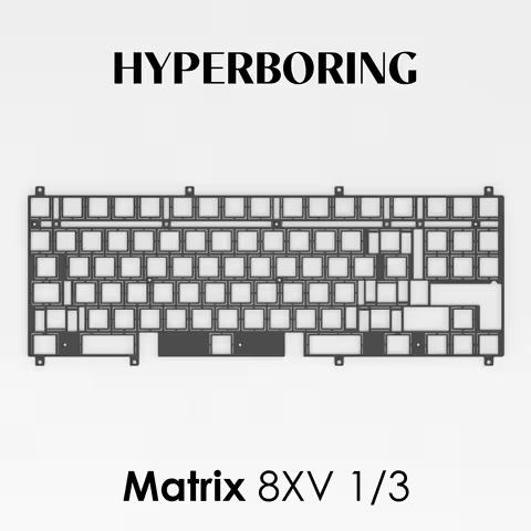 Matrix 8XV 3.3 1/3 keyboard plate of PP PC FR4 Alu ( for plate mounted stab and pcb screw in stab )