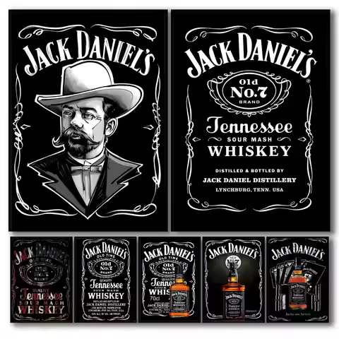 Cool J-JACK D-DANIELS Old No. 7 Poster Perfect Sticker Self Adhesive for Office Home Theater Wall Ar