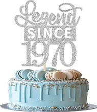 1 Pack Legend Since 1970 Cake Topper Glitter 55th Birthday Cake Pick Cheers to 55 Years Happy 55th B