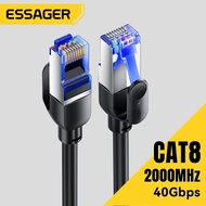 Essager CAT8 10G Ethernet Cable 40Gbps Ethernet 10-gigabit Network Cable 2000MHz Bandwidth RJ45 Netw