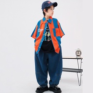 Street Dance Children's Trendy Clothes Hip-Hop Street Wear Children's Clothing Striped Shirt Suit Bo