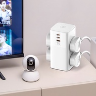 Smart 70W USB Power Extension Socket Tower Vertical Power Strip Cord 2M With PD type c Fast Charger