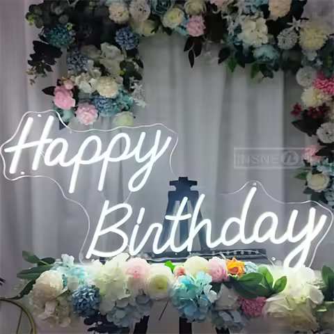 Neon Signs Happy Birthday for Wall Decor LED Light up Signs Birthday Lighting for Home Decor Led Sig