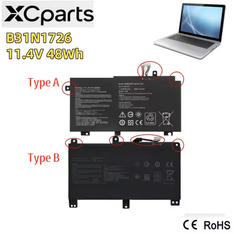 11.4V 48Wh New B31N1726 Battery Laptop For ASUS FX504 FX86 FX80GM FX505GE FX505DT FX80GE PX505GE PX5