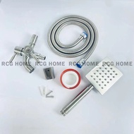 RCG Stainless Steel SUS304 Pressurized Shower Head Set With Faucet Hose Holder Hand Shower Set