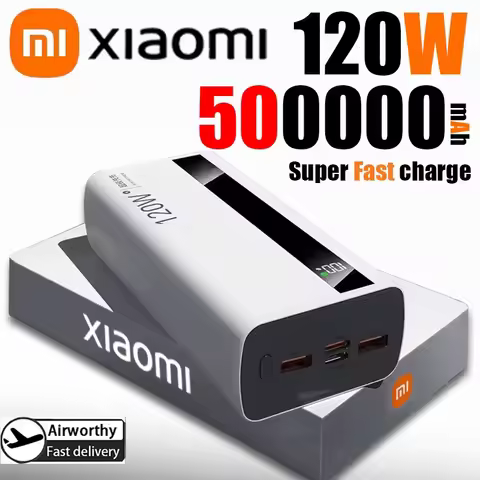 Xiaomi 500000mAh High Capacity PowerBank 120W Super Fast Charging Portable External Battery Powerban