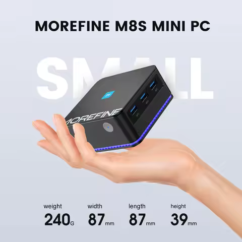 Morefine M8S Intel 12th Gen N100 Mini PC Windows 11 LPDDR5 4800MHz Compact Pocket Gaming Computer Du