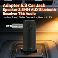 Adapter T66 Bluetooth 3.5MM Jack,Car Audio Receiver Car Bluetooth Car Speaker AUX 5.3 Wireless