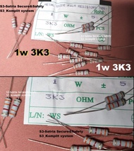 Resistor 1Watt 1W 3K3 ohm 3K3ohm 3,3K 3,3KOhm 3.3K 3.3Kohm 1wat