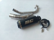 ชุดท่อ MSX125 ชุดท่อMSX125SF ท่อ Demon125+ปลายท่อเอสซีสีดำ