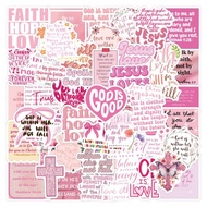 50 pcs pink color Bible verse stickers