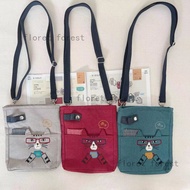 Japan Japan kusuguru Embroidered Cat Messenger Bag Shoulder Bag Mobile Phone Bag Card Bag Shopping C