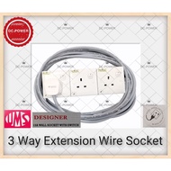 ** READY STOCK ** 3 GANG EXTENSION WIRE SOCKET (3M / 5M / 10M)